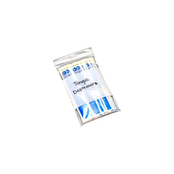 Lk Packaging Clear Line Seal Top Reclosable Bags W/ Write On Block, 2-1/2"W x 3"L, 4 Mil, Clear, 1000/Pack F40253W - main
